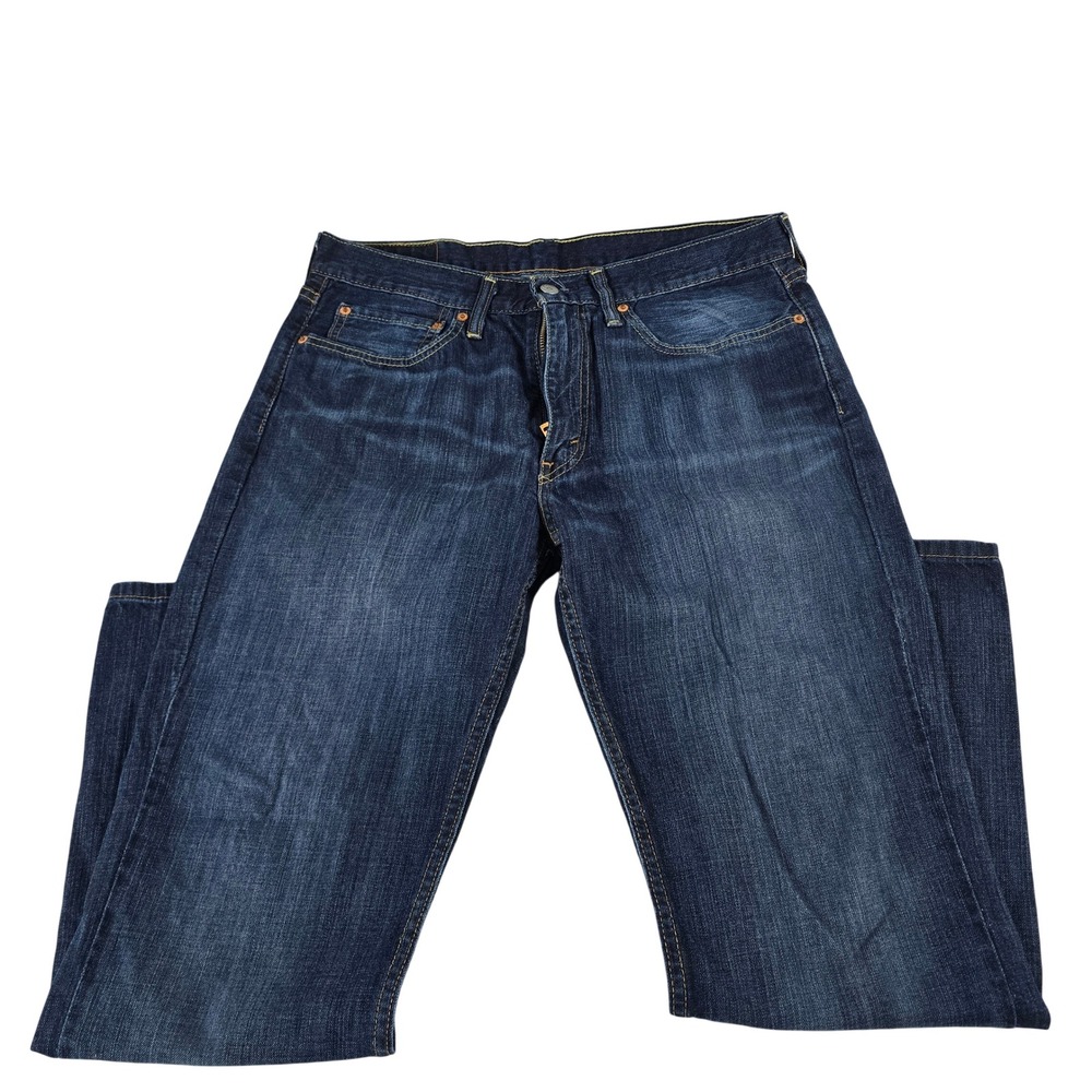 Levis 514 Straight Fit Mens Jeans Dark Wash Blue Denim 34x30 100% Cotton 14187